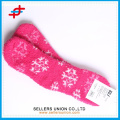 2015 calcetines acogedores de la microfibra de la Navidad de la novedad del copo de nieve de la moda del poliéster del OEM de las muchachas